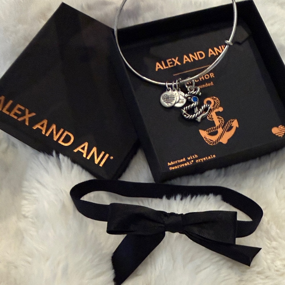 Alex and Ani Silver Bracelet with Anchor Charm